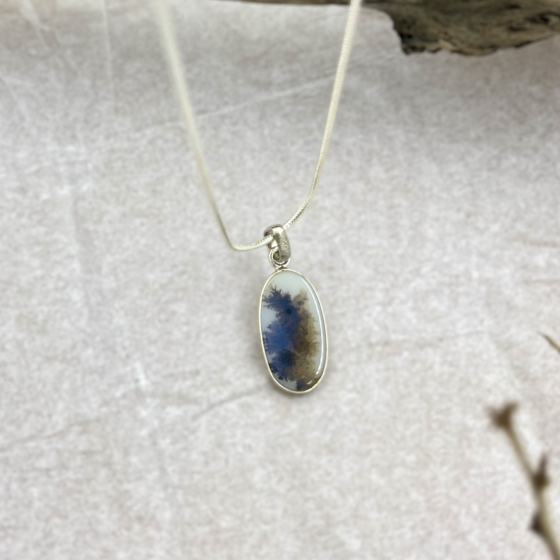 Shazar-dendritic agate Silver pendant 