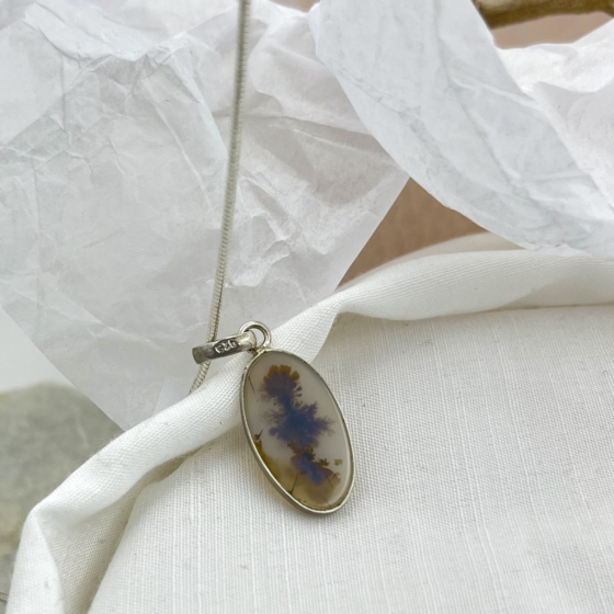 Shazar-dendritic agate Silver pendant