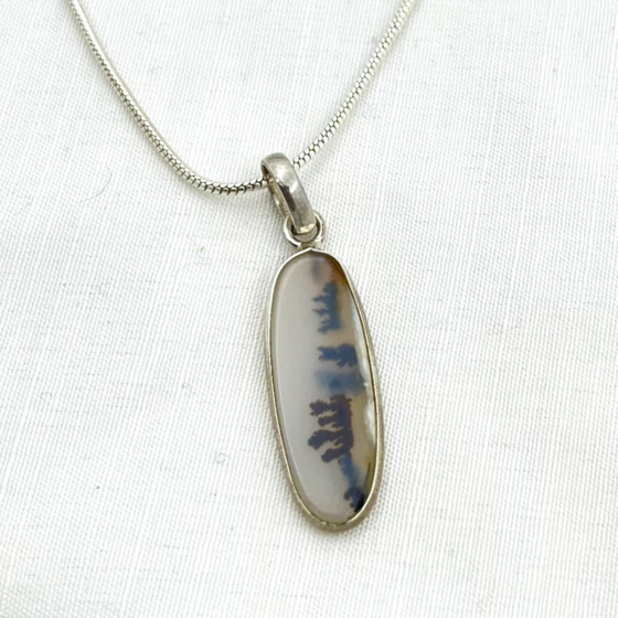 Shazar-dendritic agate Silver pendant