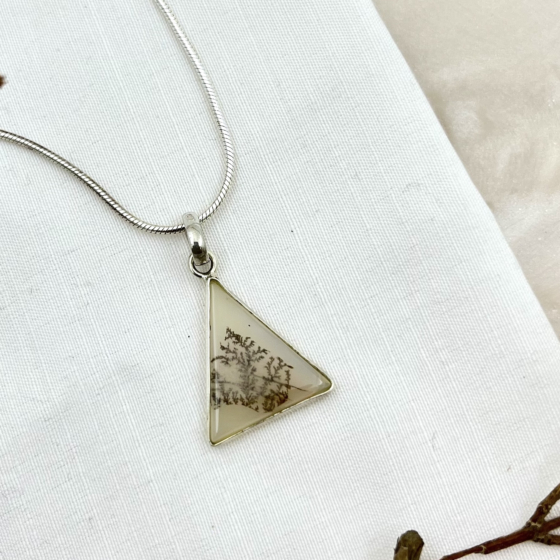 Shazar-dendritic agate Silver pendant 