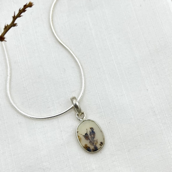 Shazar-dendritic agate Silver pendant