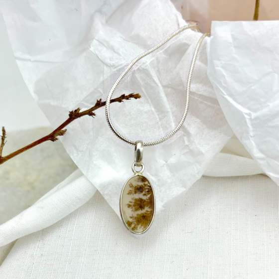 Shazar-dendritic agate Silver pendant 