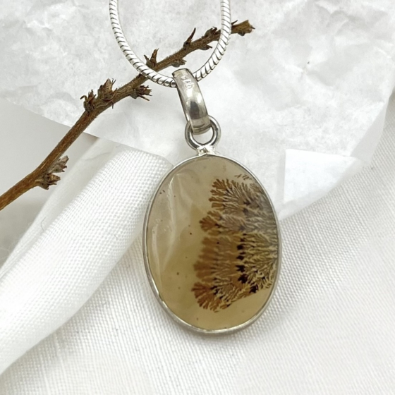 Shazar-dendritic agate Silver pendant 