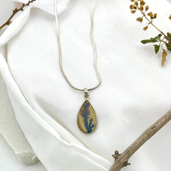 Shazar-dendritic agate Silver pendant