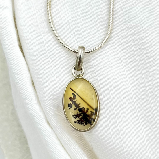 Shazar-dendritic agate Silver pendant 