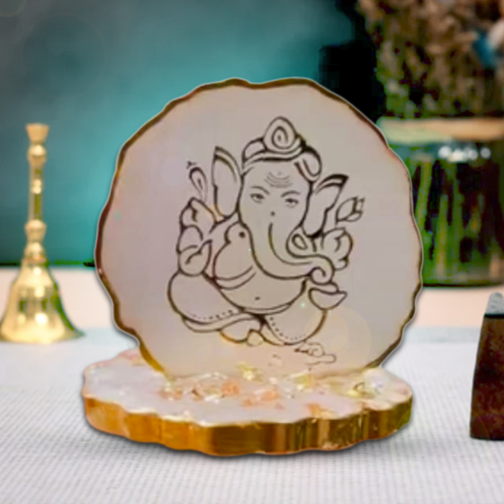 Handcrafted Mini Raisin Ganesha Car Dashboard Stand
