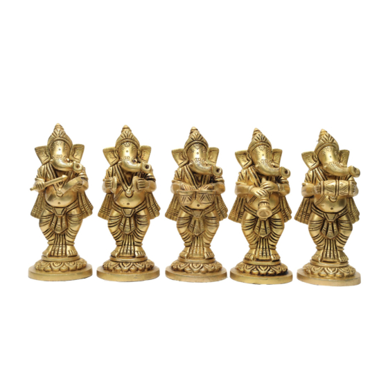 Brass Super Fine Finish Ganesha Musical Set KBH07053