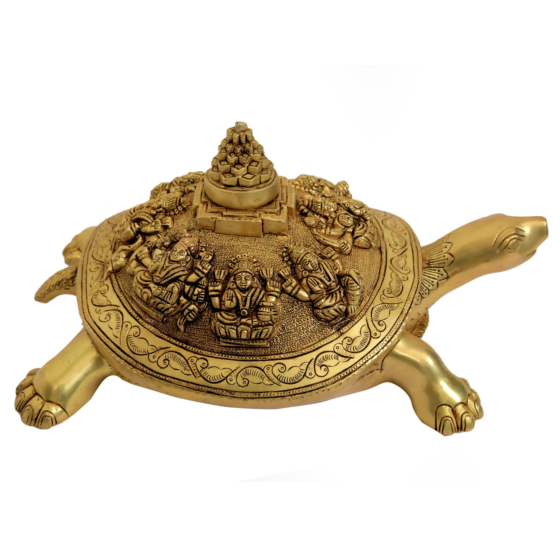 Brass Asht Lakshmi Tortoise with Pyramid Idol KBH07157