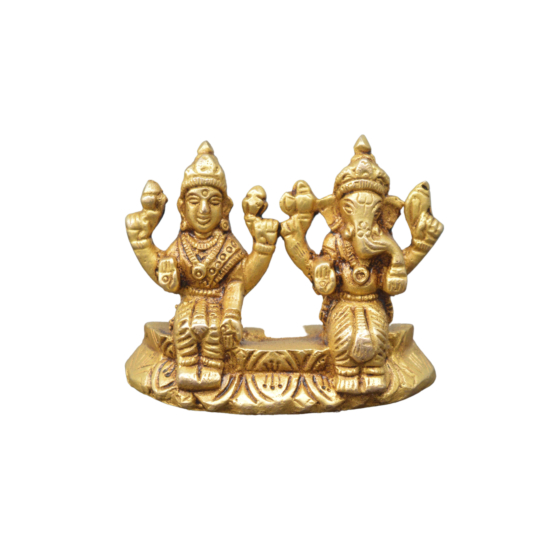 Brass Ganesh Laxmi Small Idol KBH07560