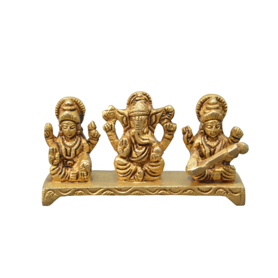 Brass Ganesh Laxmi & Saraswati KBH07561