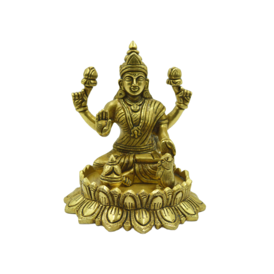 Brass Lotus Lakshmi Idol KBH07601