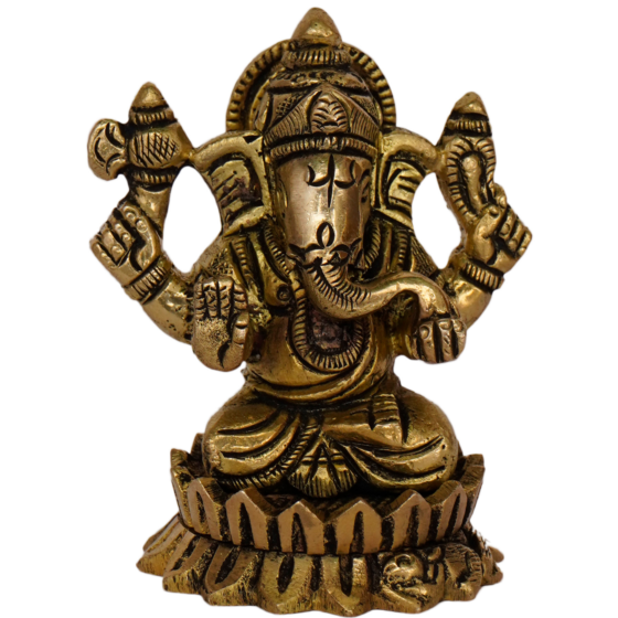 Handcrafted Ganesha Kamal Base Idol KBH07711