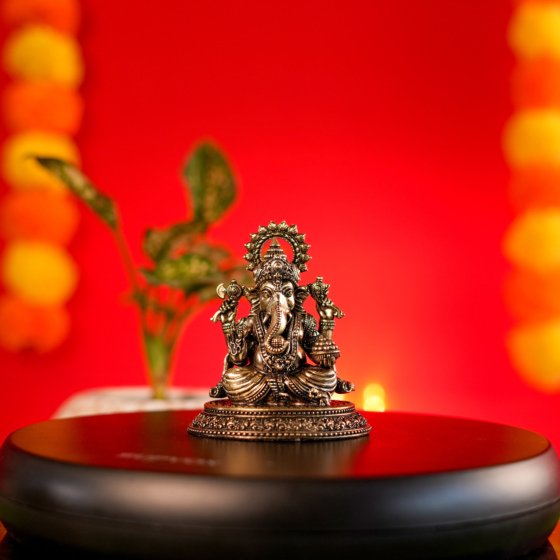 Brass Ganesha Idol KBH09694