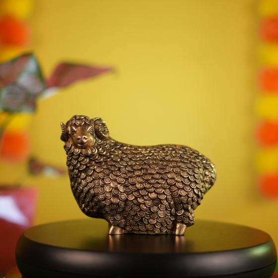 Brass Sheep Statue KBH09704