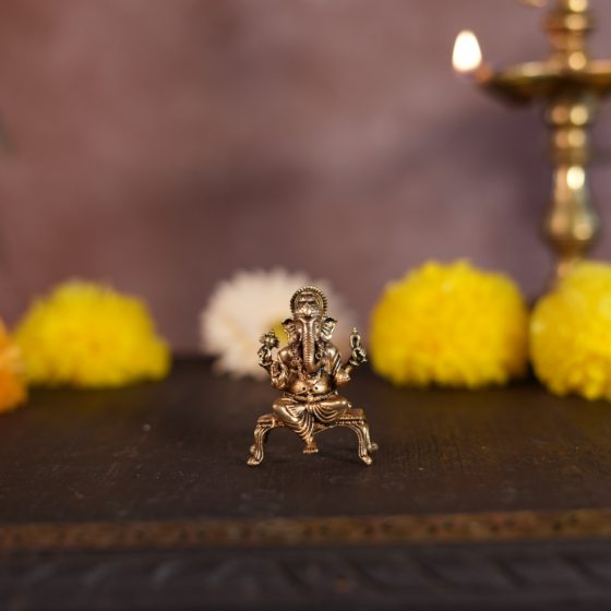 Brass Ganesha 2 Inch KBH09726