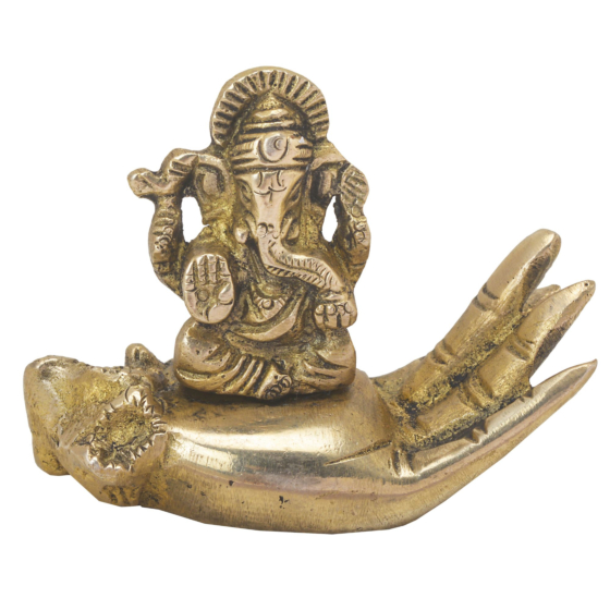 Brass Hand or Palm Design Ganesh Idol KBH06510