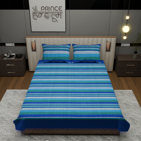 kerala-aquatic-algae-double-handloom-cotton-bedsheet-set-with-pillow-covers-90x100-prince-handloom