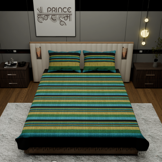 kerala-emerald-night-double-handloom-cotton-bedsheet-set-with-pillow-covers-90x100-prince-handloom