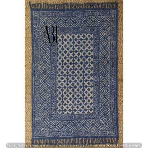 Block printed rug