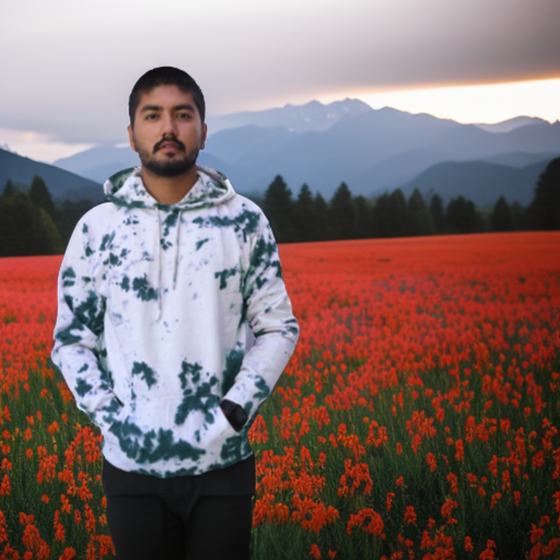 Unisex Tie-Dye Hooded Sweatshirt | Green & White | Size - S