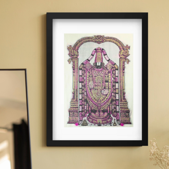 Lord Venkateswara - Pure Kanjivaram Silk Art - Handloom