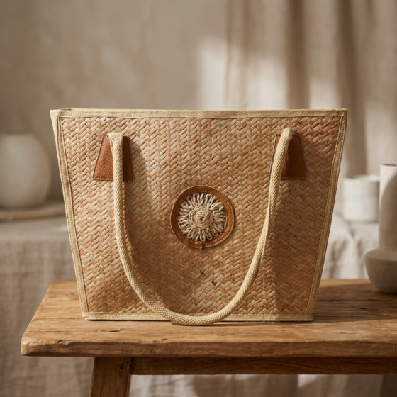 Handcrafted Cane Tote Bag | 12x18 Inches