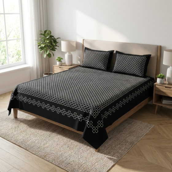 Handmade Applique Bedsheet | Queen Size | 90×108 inches