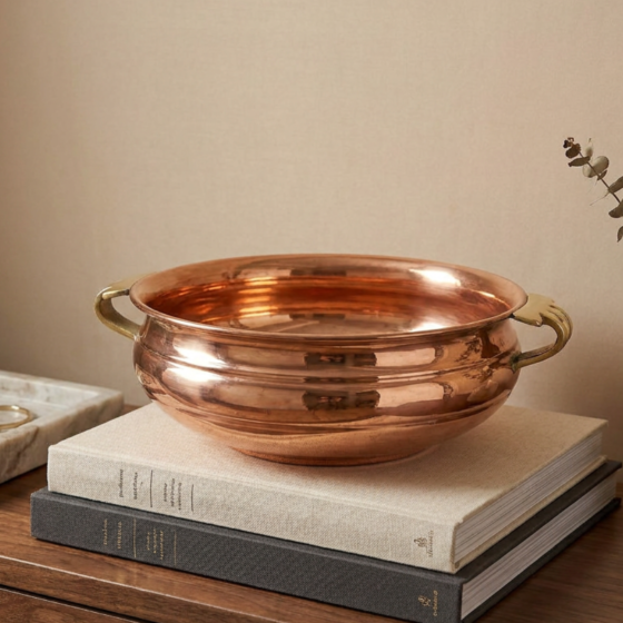 Handcrafted Copper & Brass Decorative Bowl | 12 Inches