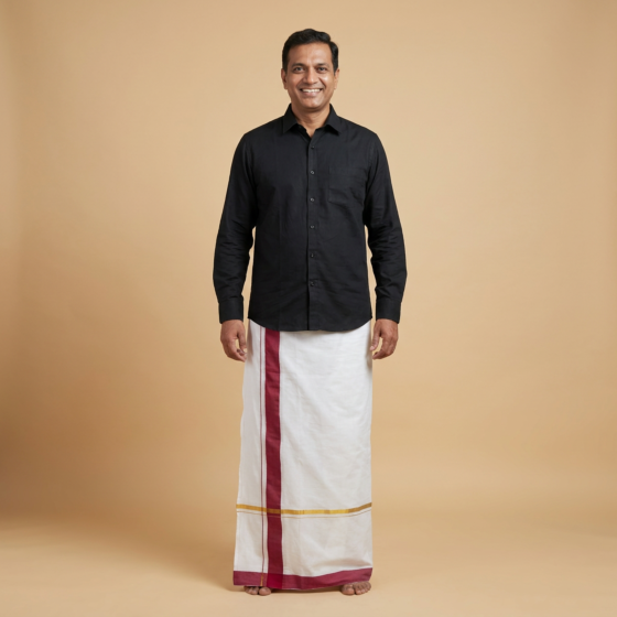 Handloom Cotton Khadi White Lungi