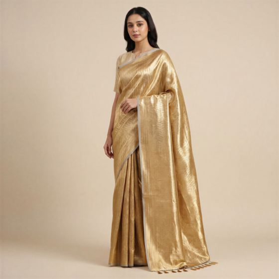Noorvati Luxe Tissue Silk Banarasi Saree | Gold