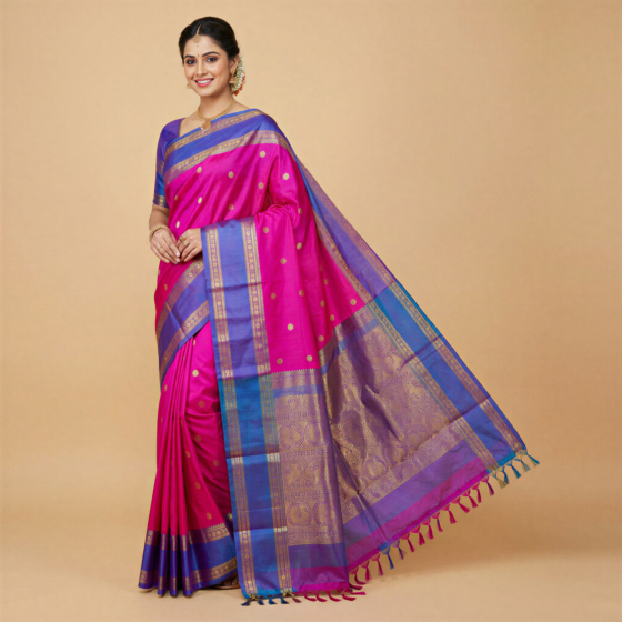 Handloom Salem Silk Saree | Pink