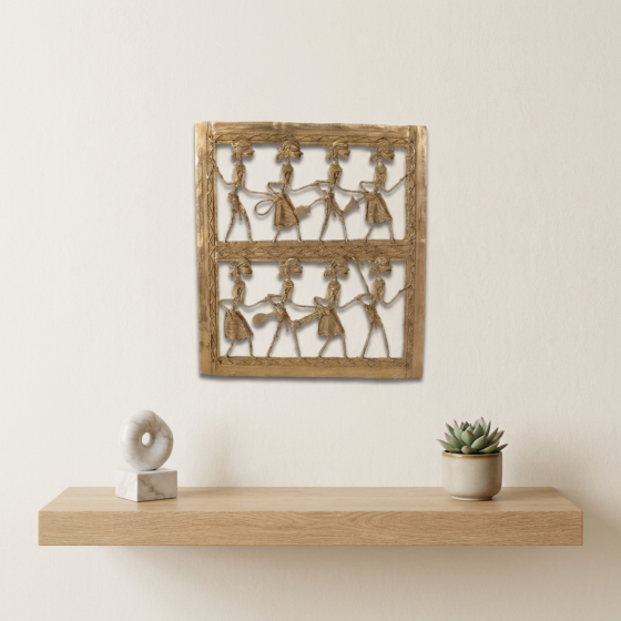Handcrafted Brass Bastar Frame|7.9 x 0.1 x 8.8 Inch