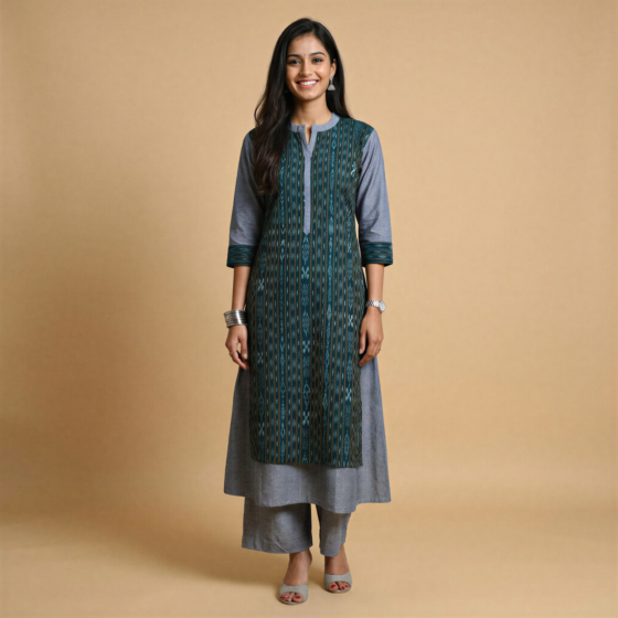 Handloom Cotton Odisha Ikkat Kurti | M
