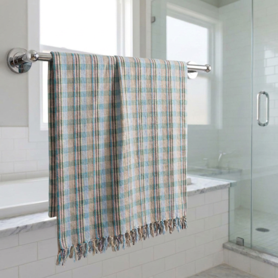 Handwoven Checkered Cotton Towel| Multicolour
