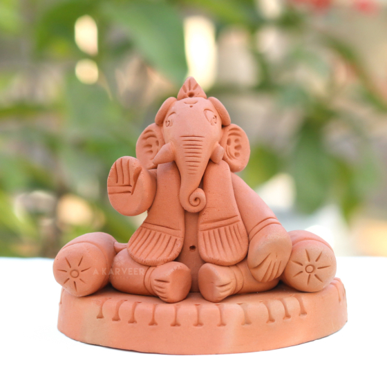 Handmade Terracotta Ganesha Idol | A Karveer Crafts