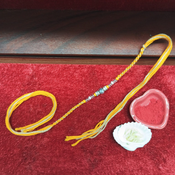 Handcrafted Pearl & Bead Rakhi