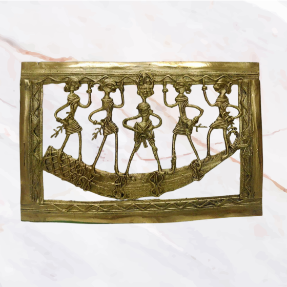 Dhokra Musical Boat Panel Handcrafted Brass Wall Art