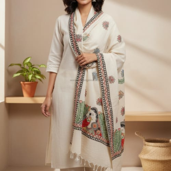 SAUMYA KANYA MADHUBANI COTTON DUPATTA