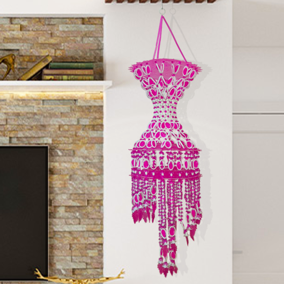 Handmade Jhoomar for Wall | Pink & White