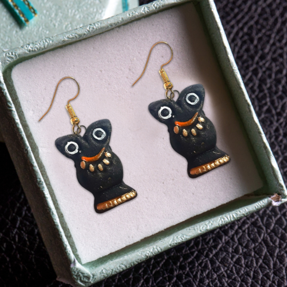 Handcrafted Terracotta Owl Earrings
