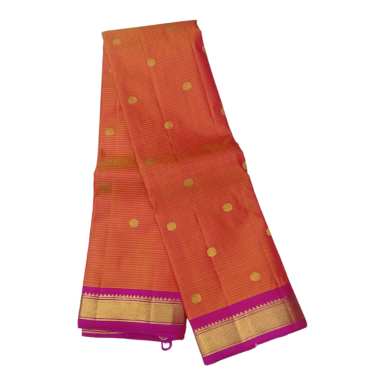 Handmade silk saree orange