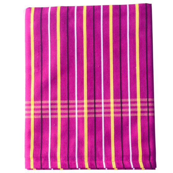 Handloom Cotton Striped Multi Colour Bedsheet