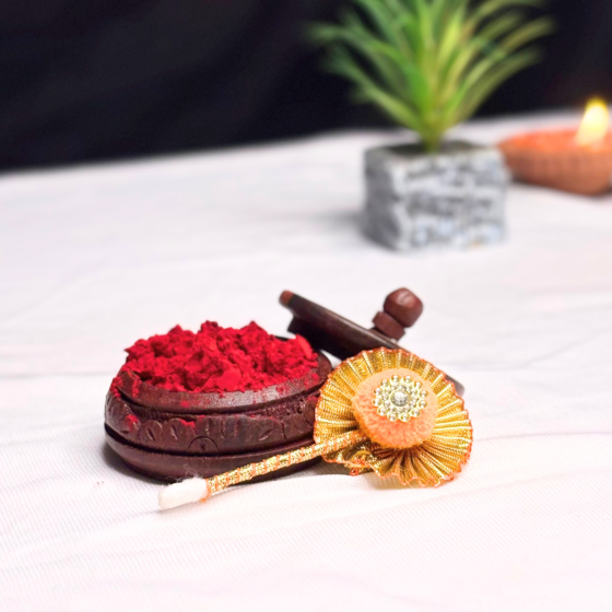 wooden kumkum box, sindoor box online, handcrafted sindoor box, pooja essentials, kumkum storage, wooden sindoor dibbi, Indian handicrafts