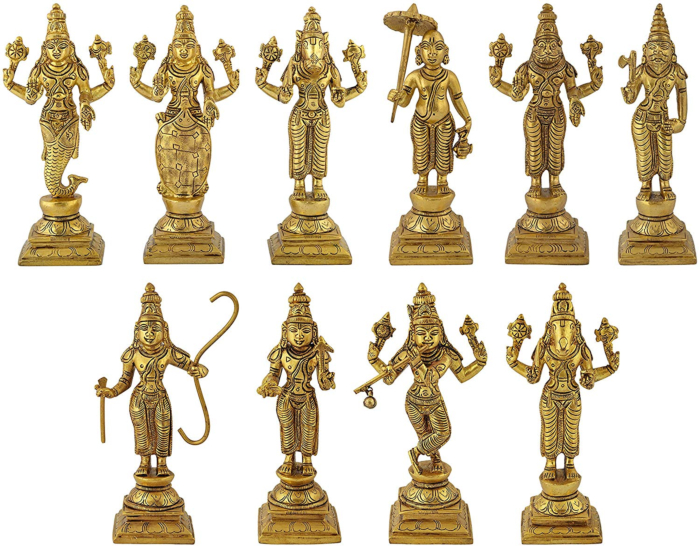 Brass Dashavtar Vishnu Panel 23 Inch KBH06930