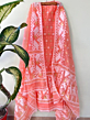 Handloom Unstitched Cotton Suit with Dupatta | Peach