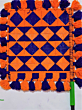 Handwoven Blue & Orange Woollen Hand Fan | 13 Inches