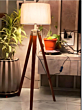 Modern Tripod Wooden LED Floor Lamp | 45x45x150 Inches