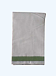 Plain Cream Dhothi with Olive Border | Cotton