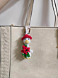Handmade Crochet Duck Bag Charm with Free Rose Keychain 