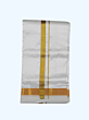 White Color Dhothi with Golden Zari border | 32 Kulikai